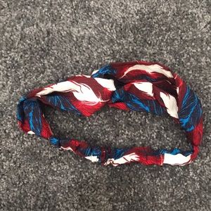 Red white and blue feather headband